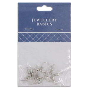 Earring Shepherd Hooks Dark Silver Plate 20mm Pack 5 pairs